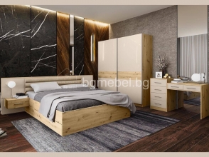 Спален Комплект Бианка  за Матрак 160 / 200 Дъб Артисан / Кашмир 