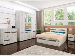 Спален Комплект Талина за Матрак 140 /200 Дъб Крафт Бял / Графит 